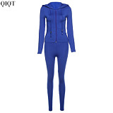 Hot Selling Women Fall Clothes 2021 Sweatpants And Hoodie Set Lounge Wear Joggers Pants Two Piece Pants Set
