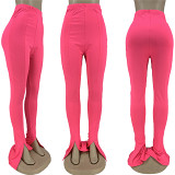Latest Design Autumn Solid Color Sexy Bodycon High Waist Design Micro Flared Trousers Women Pants