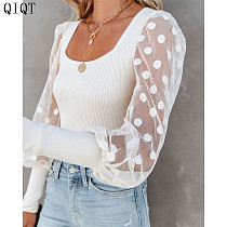 Newest Design Women Fashion Trendy Crop Casual Sexy Woman Tops Ladies Lace Top Women Blouses