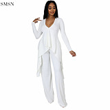 Fashion 2021 Solid Color Long Sleeve 2 Piece Set Women Fall Clothes 2021Girls Outfit Two Piece Pants Set