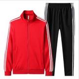 New Trendy Solid Color Long Sleeve Men Two Piece Set Spring And Autumn Outdoor Casual Sports Jogging Suit