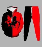 Latest Design Color Matching 3D Printing Two Piece Set Men Autumn And Winter Sports Suits Hoodie Set Men