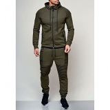 Best Seller Solid Color Long Sleeve Two Piece Sets For Men Outdoor Sports Casual Hoodie Suit