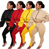 Amazon fall winter long sleeve stacked sleeve multi color hoodie sets two piece outfits