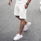 Fashionable Solid Color Short Sleeve Men's Two Piece Short Set Men's Summer Sports Casual Suit