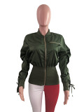 New Arrival Winter Fashionable Street Zipper With Double Sliders Beam Waist Jacket Women Jacket