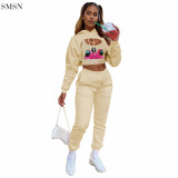 Lowest Price Squid Game Printing 3 Piece Pants Set Women Clothing Hooded Casual Three Piece Set Tracksuit