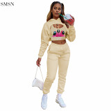 Lowest Price Squid Game Printing 3 Piece Pants Set Women Clothing Hooded Casual Three Piece Set Tracksuit