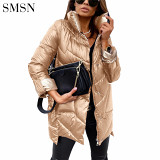 Thicken Warm Casual Loose Solid Color Winter Bubble Puffer Coat Jacket Bubble Coats For Ladies