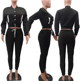 Hot Sale Plush Baseball Jacket Suit Joggers Sweat  Pants Two Piece Outfits Set Sportswear Ladies 2 Piece Pants Set Women
