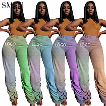 Fashionable Winter Women Clothes Casual Tie Dye Stacked Sweat Custom Pants For Ladies