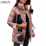 Thicken Warm Casual Loose Solid Color Winter Bubble Puffer Coat Jacket Bubble Coats For Ladies