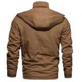Trendy 2021 Solid Color Multi Pocket Fleece Plus Size Men's Jackets Autumn Winter Coats Jackets For Men