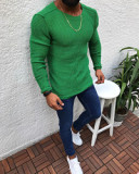New Arrival 2021 Solid Color Long Sleeve Men's Sweaters Fashion Casual Sports Round Neck Sweaters
