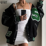 Fashion Women Clothes Baseball Uniform Fall Winter Amazon Hip Hop Jacket Coat Women Jacket