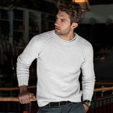 Newest Design Solid Color Round Collar Men's Sweaters Autumn & Winter Casual Men's Knit Sweater