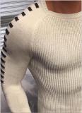 Lowest Price Patchwork Color Round Collar Men's Sweaters Fashionable Long Sleeve Sweaters