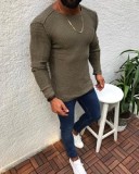 New Arrival 2021 Solid Color Long Sleeve Men's Sweaters Fashion Casual Sports Round Neck Sweaters