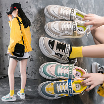 D12976 Splice contrast color 2021 spring new style student running breathable sneaker women's casual shoes