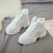 D12822 2021 spring new style solid color student thick soled heighten breathable sneaker women casual korean shoe