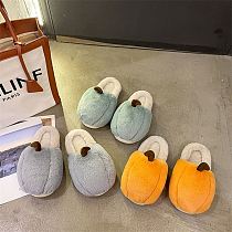 D12810 Pumpkin modelling baotou woolen soft soled house cotton padded shoes winter indoor cute slippers
