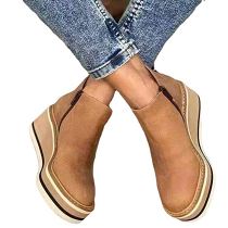 D12815 Solid color soft leather round head thick soled 2021 new style fashion casual luxury female boot shoe