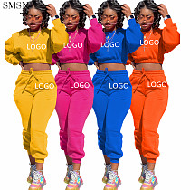 Casual Crop Top Pullover Women Sets Two Piece Set Tracksuit Bandage Sportswear Ladies 2 Piece Set Women