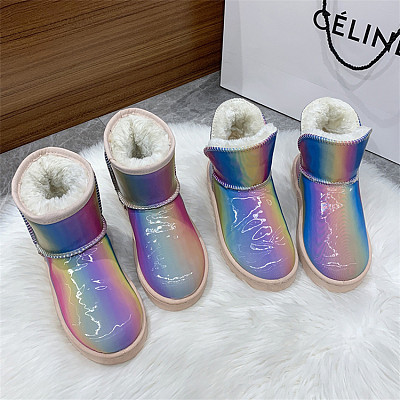 D12999 Korean edition new style candy color casual 2021 autumn and winter keep warm fashion flat boots