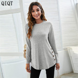 Hot Selling Long Sleeve Women Clothing Solid Color Ladies Blouse Women Tops Casual Blouse
