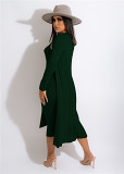 New Trendy Fall Women Clothes Long Skirt Solid color Bandage Sexy Women Winter 2 Piece Dress Skirt Sets