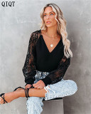 New Trendy Amazon Top Seller T Shirts Custom Lace Tops Polyester Womens Blouse Women Clothes 2021