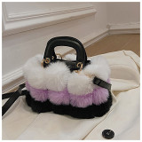 Fashion Plush Handbags Ladies Faux Fur Winter Shoulder Crossbody Bags Large Capacity Bag for Women hand bag and Purse