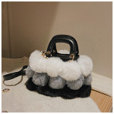 Fashion Plush Handbags Ladies Faux Fur Winter Shoulder Crossbody Bags Large Capacity Bag for Women hand bag and Purse