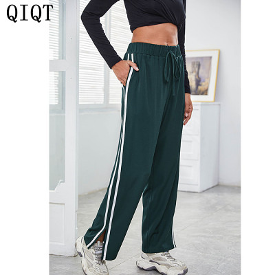 High Quality Women Trousers Clothing Solid Color Women Winter Clothes Knitted Wide Leg Pants Sweat Pants