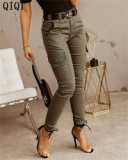 Newest Design Women Clothing Plus Size Pants Solid Color Trousers Ladies Pants Cargo Pants Women