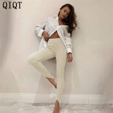 New Style Women Clothing Pants Solid Color Trousers Women Winter Clothes Sweat Pants Womens Knitted Long Yoga Pants Leggings
