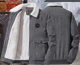 Newest Design Men'S Winter Coat Corduroy Lapel Casual Jacket Men'S Loose Fleece And Heavy Coat