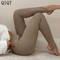 New Style Women Clothing Pants Solid Color Trousers Women Winter Clothes Sweat Pants Womens Knitted Long Yoga Pants Leggings