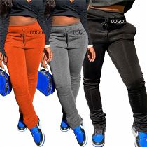 Latest Design Women'S Winter Pants Stylish Solid Color Tight Sport Strap Pants