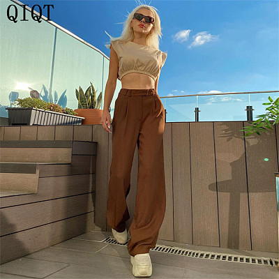 New Style Women Clothing Solid Color Trousers Women Winter Clothes Knitted Long Women Pants