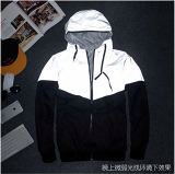 Newest Design Men'S Winter Jacket Fall Patchwork Color Reflective Windbreaker Fashion Men'S Casual Couple Hooded Coat