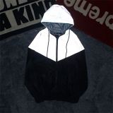 Newest Design Men'S Winter Jacket Fall Patchwork Color Reflective Windbreaker Fashion Men'S Casual Couple Hooded Coat