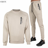 Amazon 2021 Men Clothing Set Solid Color Pullover Casual Mens Track Suit Sets Men 2 Piece Set