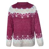 High Quality fall winter recreational knitting jacquard sweater Casual knit sweater