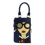 2021 Fashion glasses female pattern crossbody handbags luxury leather tote cute women shoulder bags ladies