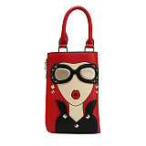 2021 Fashion glasses female pattern crossbody handbags luxury leather tote cute women shoulder bags ladies