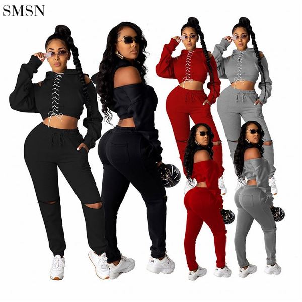 Good Quality Sexy Strapless Straps Two Piece Casual Set Womens Clothing Two Piece Pants Set Women