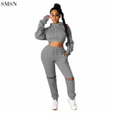 Good Quality Sexy Strapless Straps Two Piece Casual Set Womens Clothing Two Piece Pants Set Women
