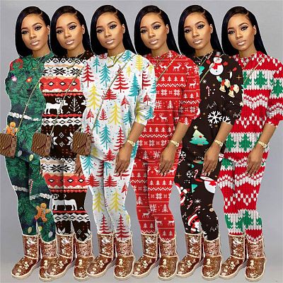 Plus Size 5xl Long Sleeve Christmas Women's Clothing Casual women sweatsuit set tracksuit women sets two piece