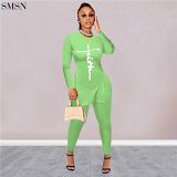 Best Seller Casual Letter Printing Trim Body Fall Two Pieces Sets Womens Clothing Two Piece Fashion